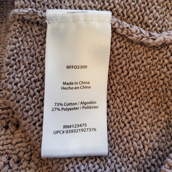 Rachel Zoe Karla 3/4 Sleeve Cable Knit Sweater Size L Tan Basic Fisherman - Picture 11 of 12